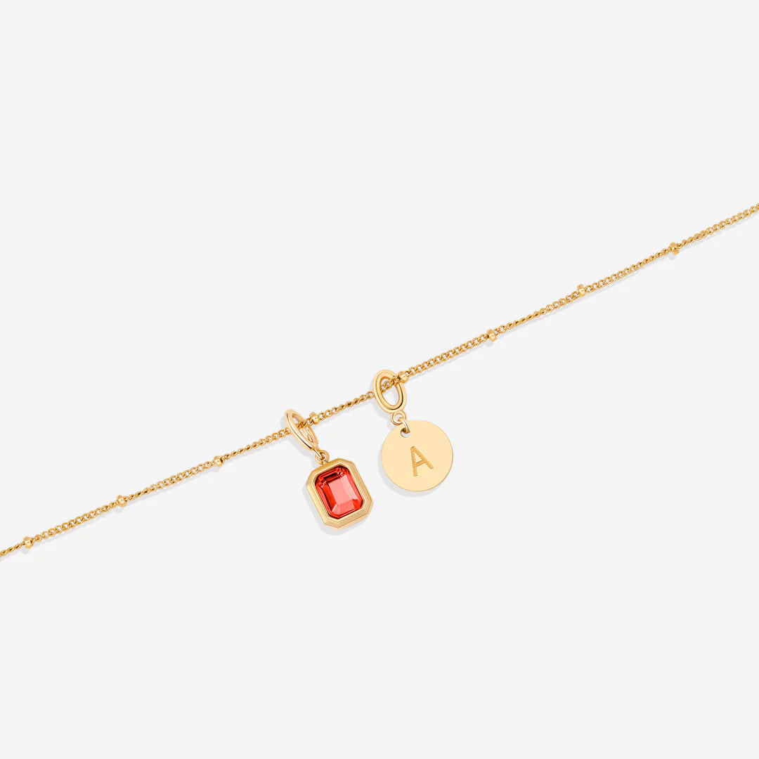 Personalisierte Kette - Geburtsstein & Initialen