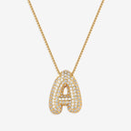 Pavé-Bubble-Initialen-Kette
