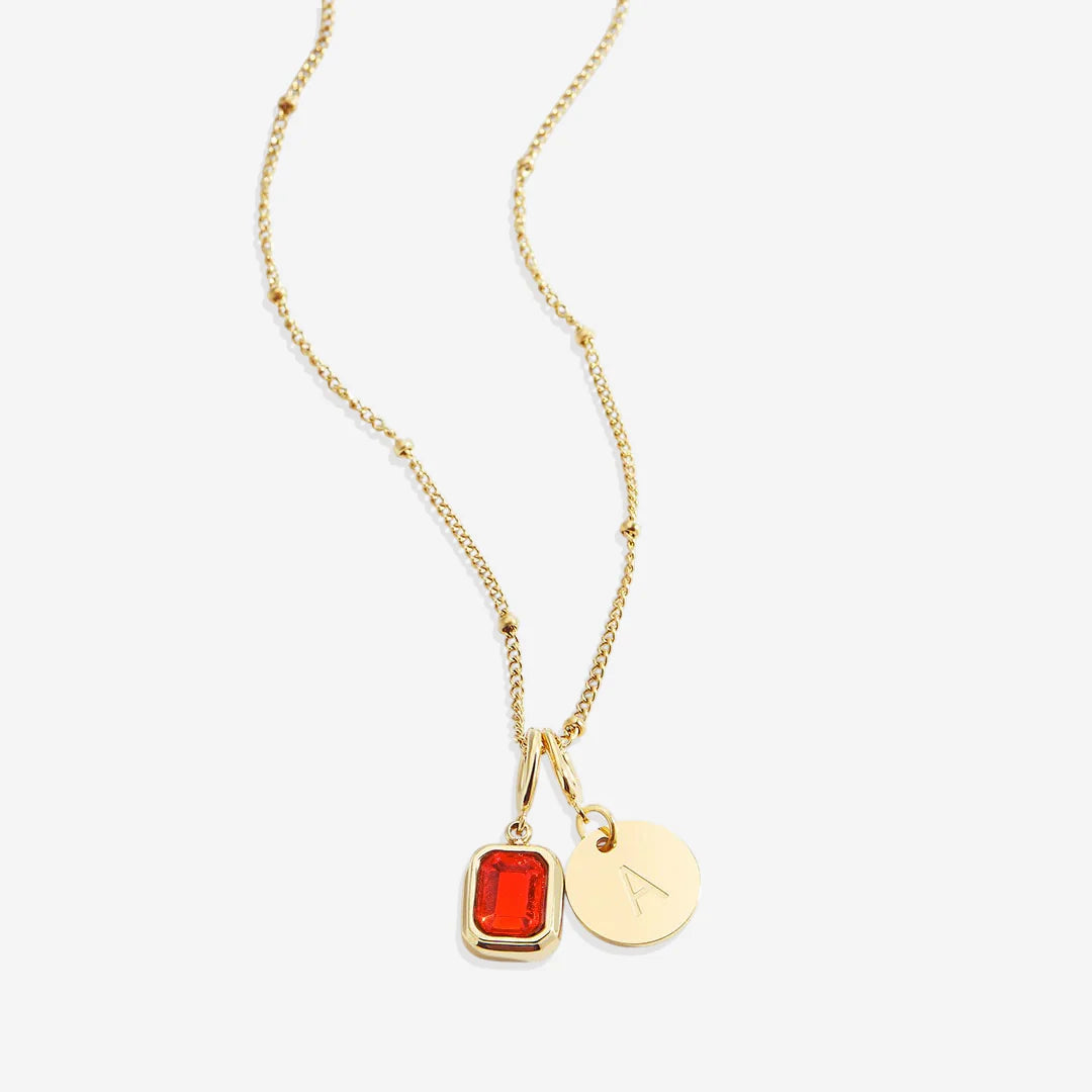 Personalisierte Kette - Geburtsstein & Initialen