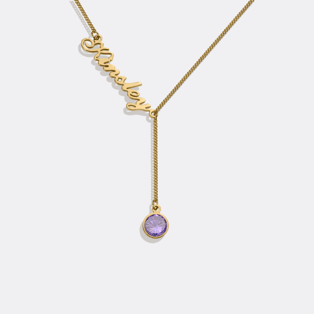 Personalisierte Kette - Name & Geburtsstein