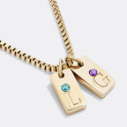 Personalisierte Kette - Geburtsstein & Initialen
