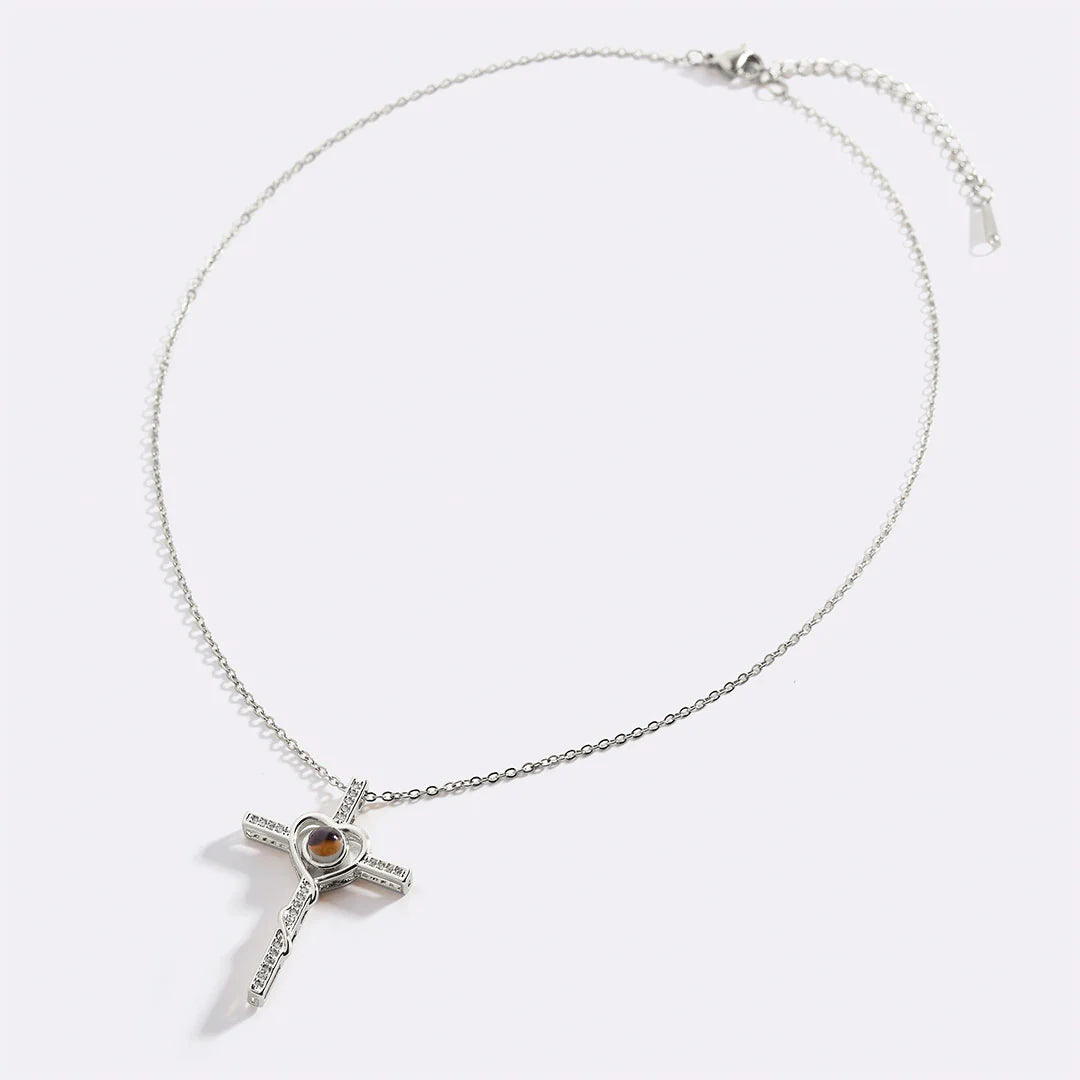 Personalisierte Foto-Kette Kreuz&Herz