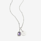 Personalisierte Kette - Geburtsstein & Initialen
