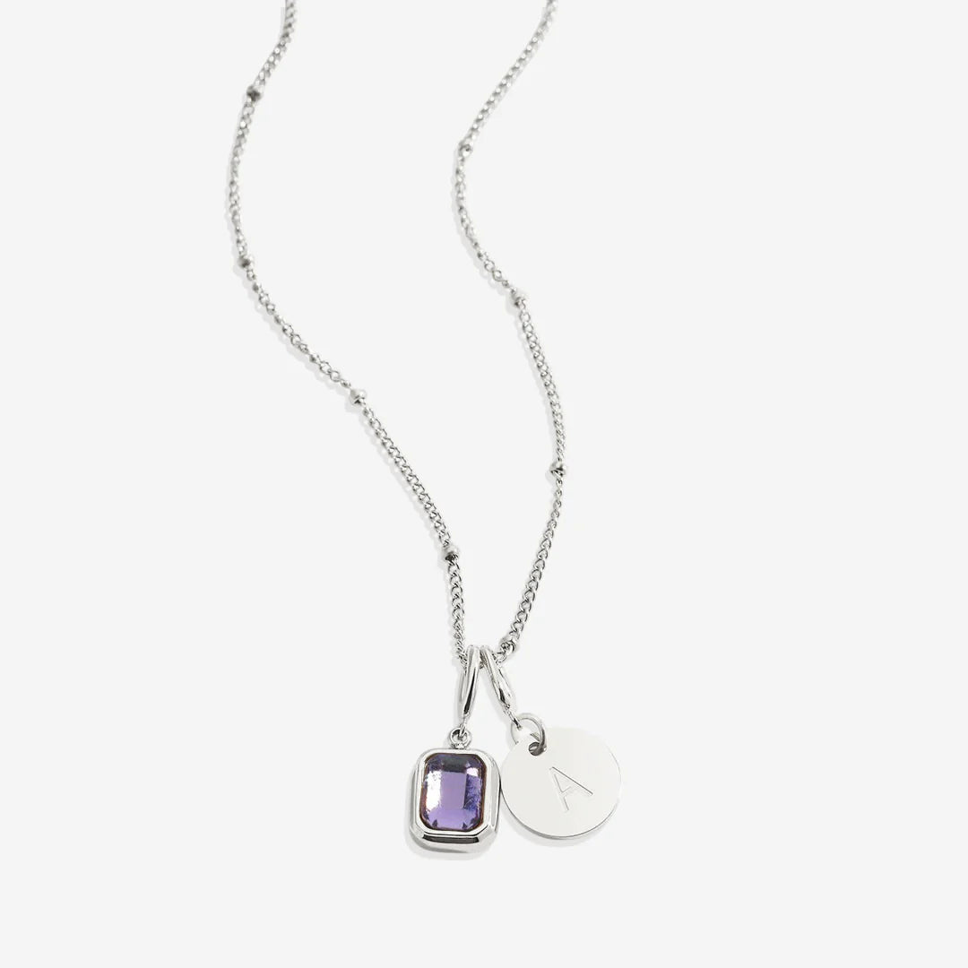 Personalisierte Kette - Geburtsstein & Initialen