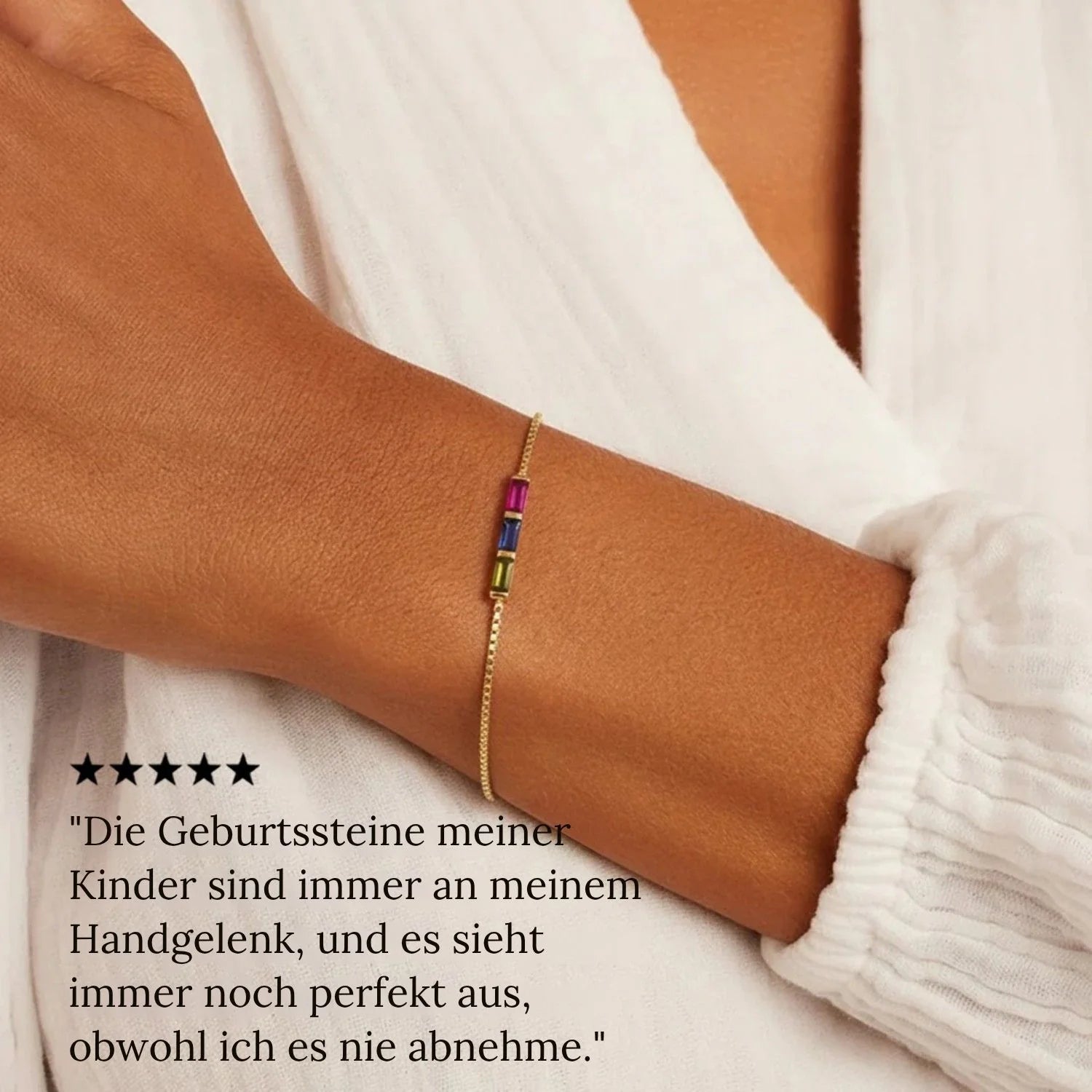Elegantes Geburtsstein Armband – Personalisiert