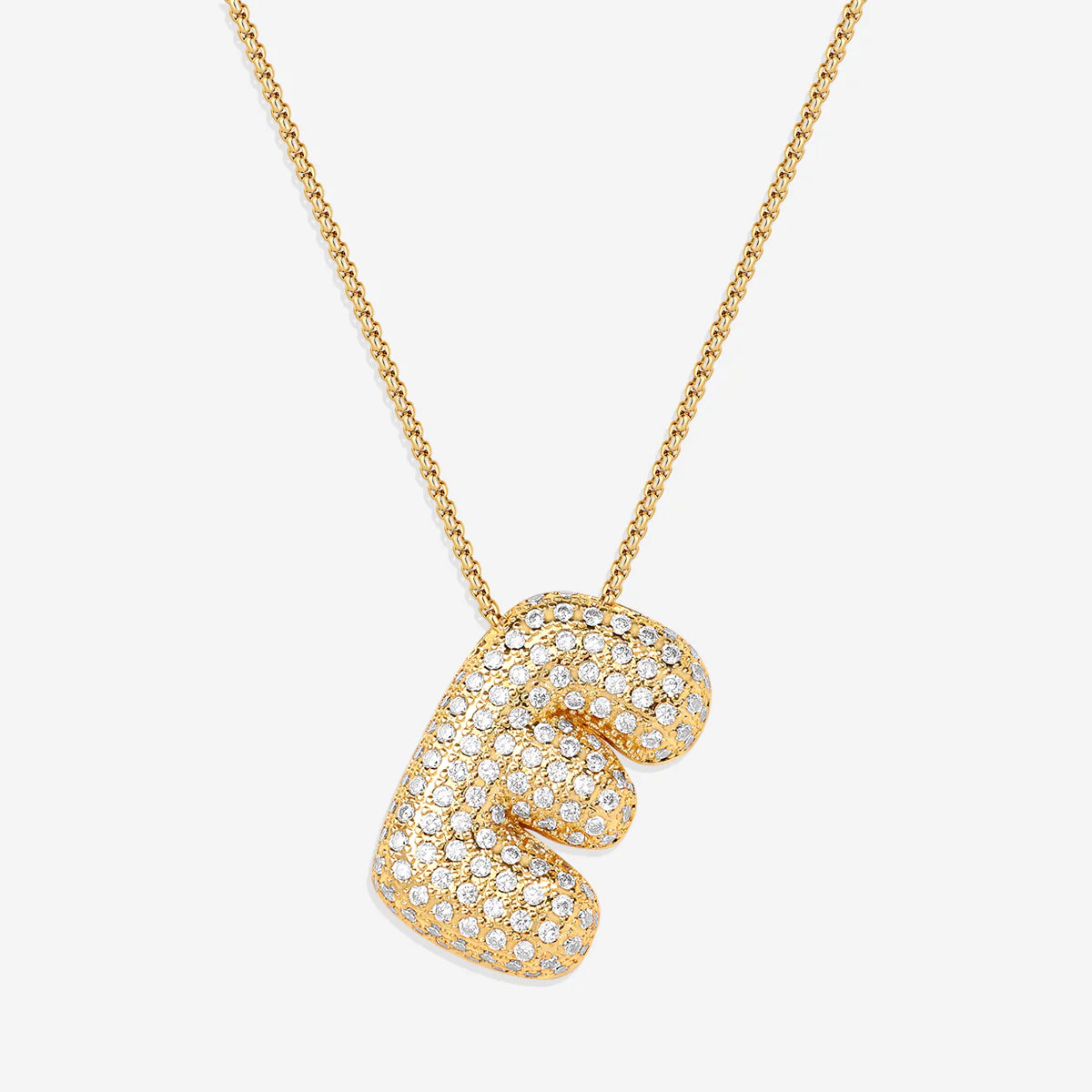 Pavé-Bubble-Initialen-Kette