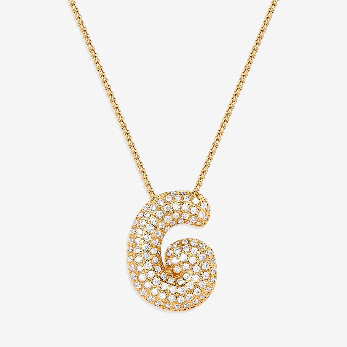Pavé-Bubble-Initialen-Kette