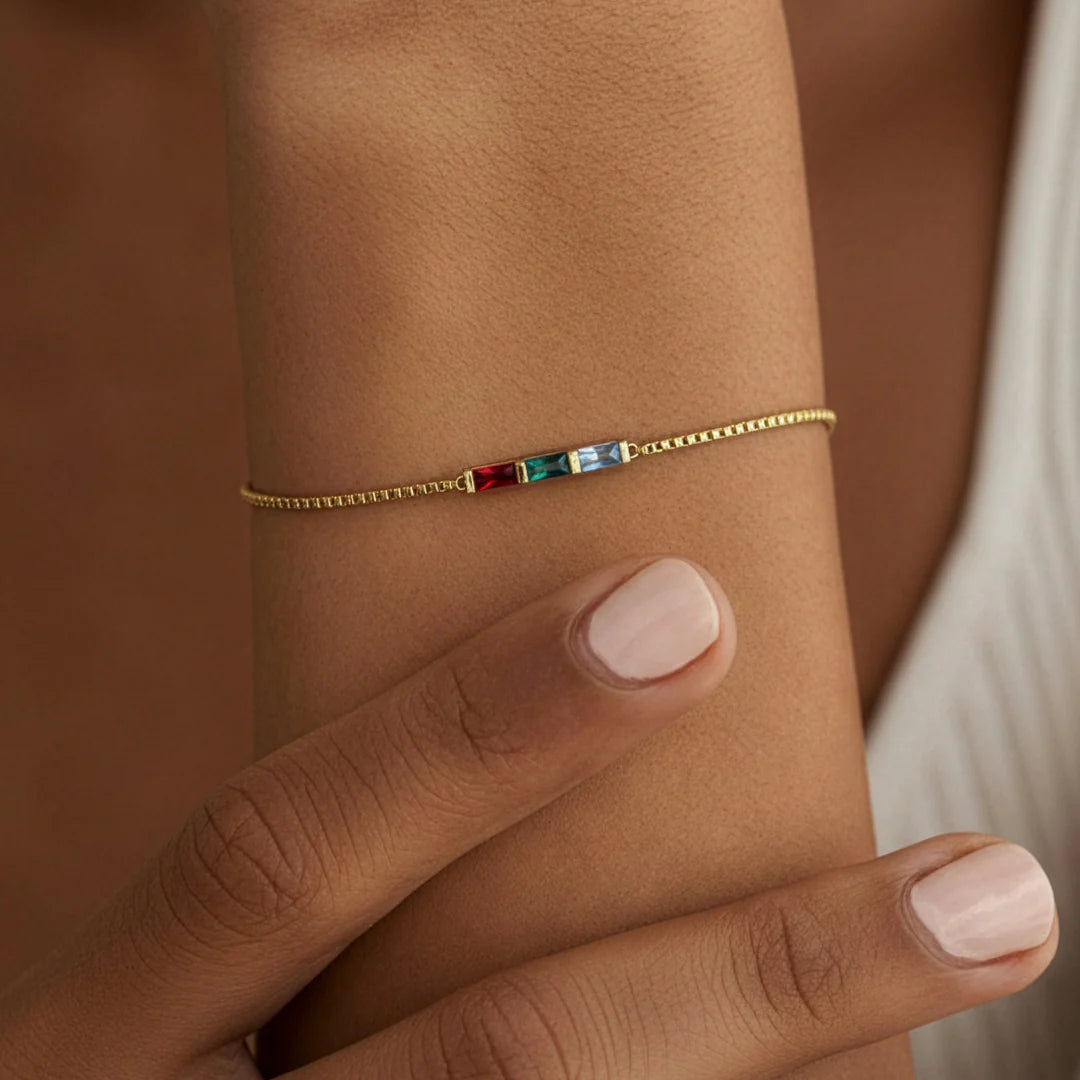Elegantes Geburtsstein Armband – Personalisiert