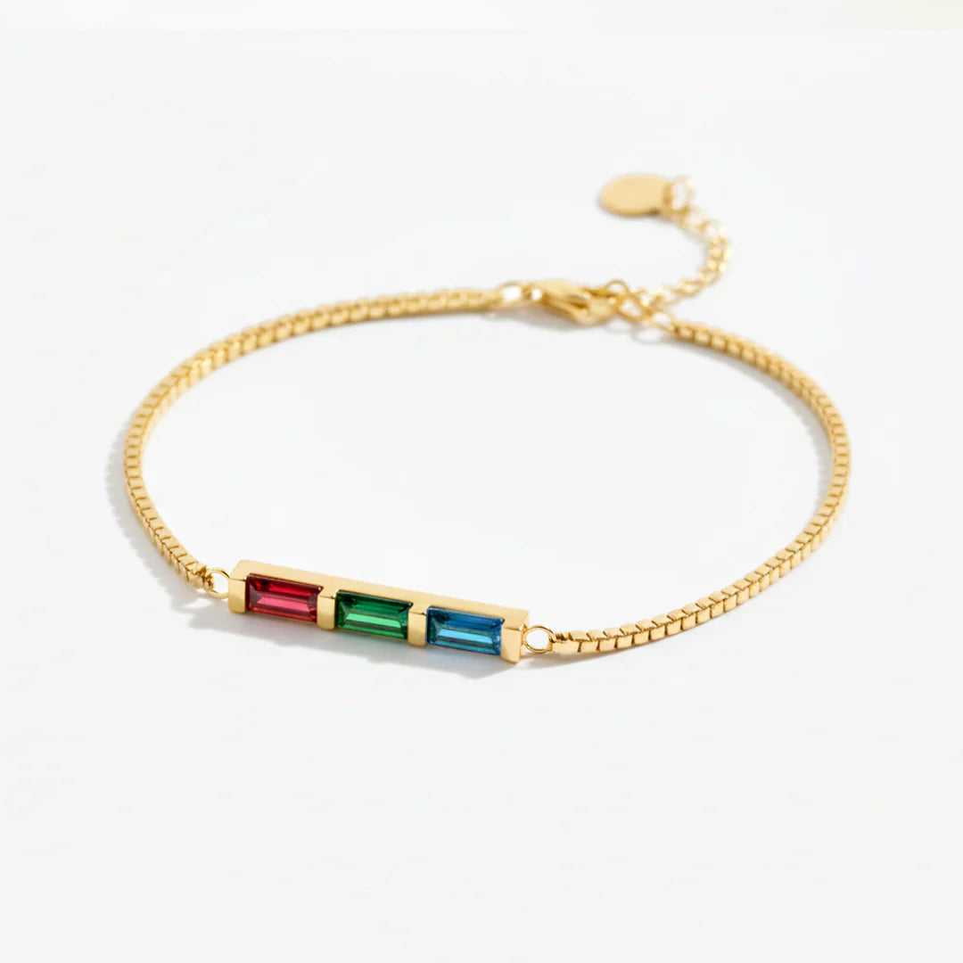 Elegantes Geburtsstein Armband – Personalisiert