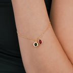 Personalisiertes Fotoarmband mit Geburtsstein