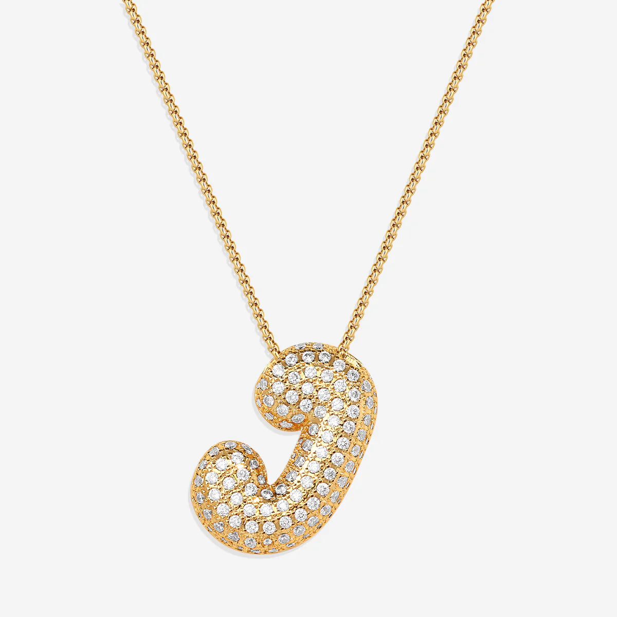 Pavé-Bubble-Initialen-Kette