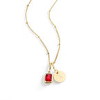 Personalisierte Kette - Geburtsstein & Initialen