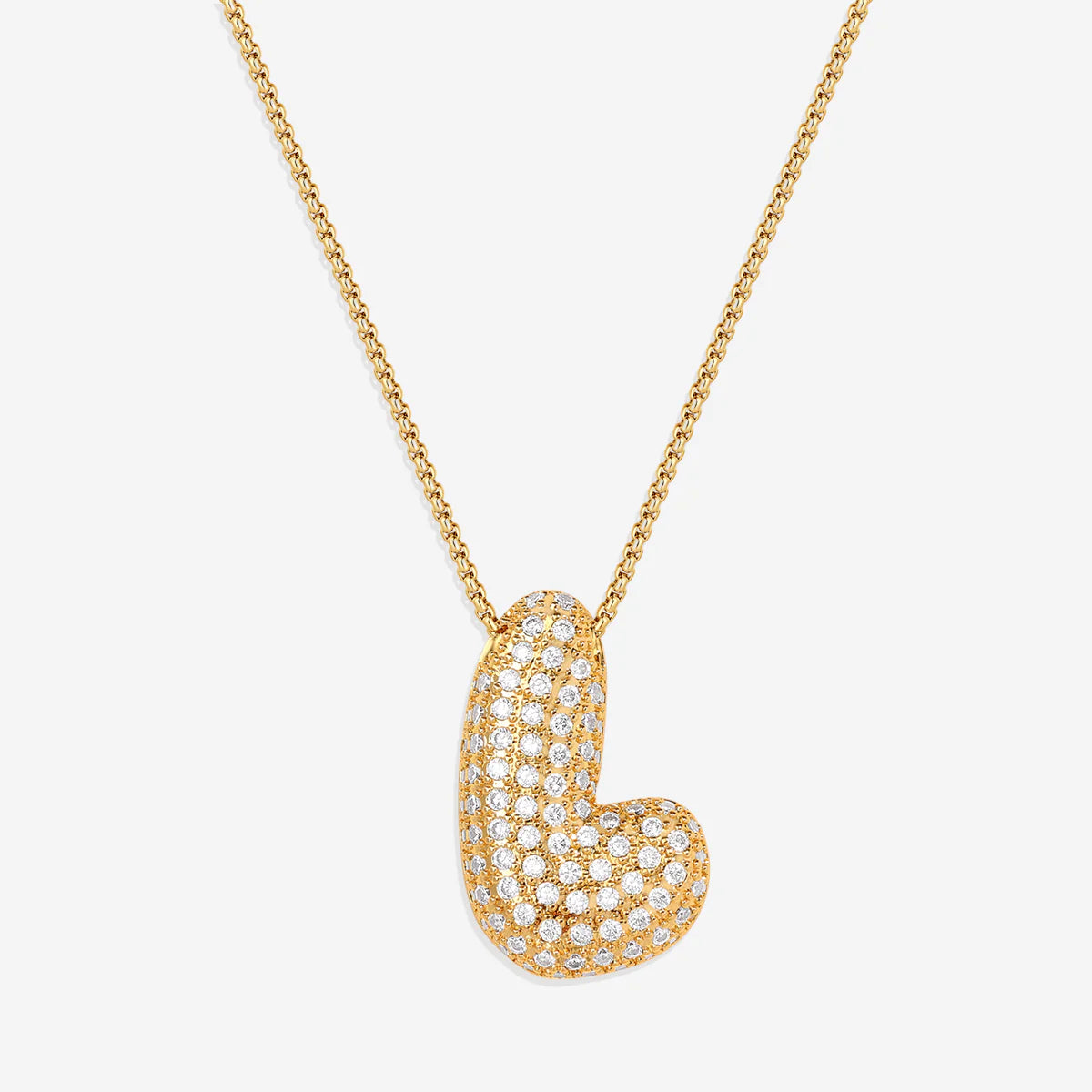 Pavé-Bubble-Initialen-Kette