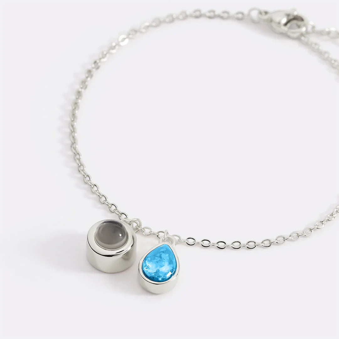 Personalisiertes Fotoarmband mit Geburtsstein