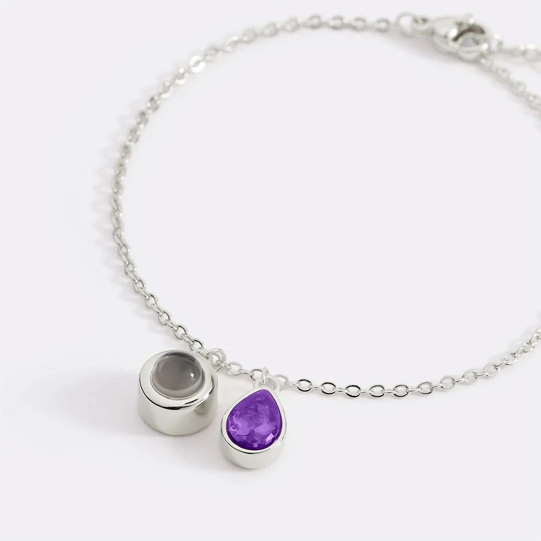 Personalisiertes Fotoarmband mit Geburtsstein