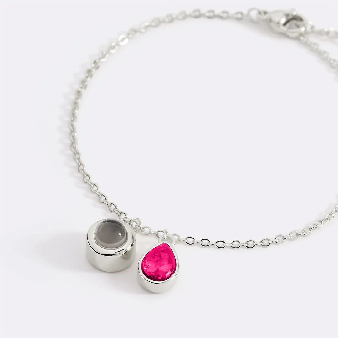 Personalisiertes Fotoarmband mit Geburtsstein