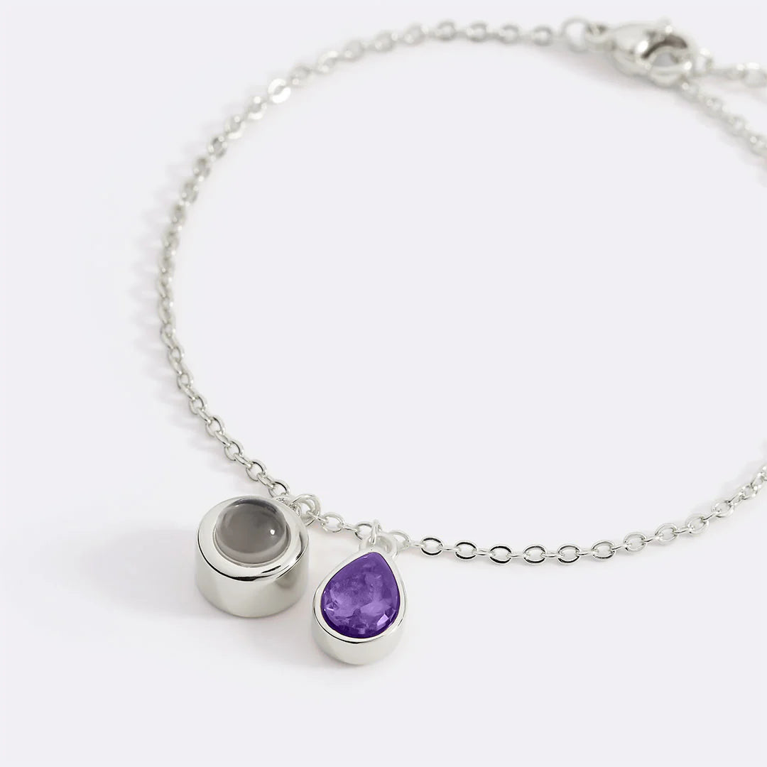 Personalisiertes Fotoarmband mit Geburtsstein