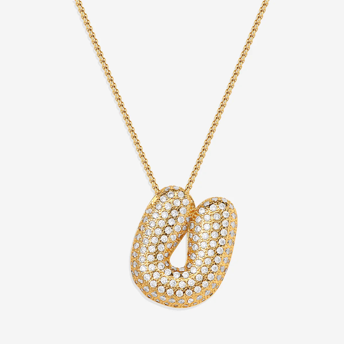 Pavé-Bubble-Initialen-Kette