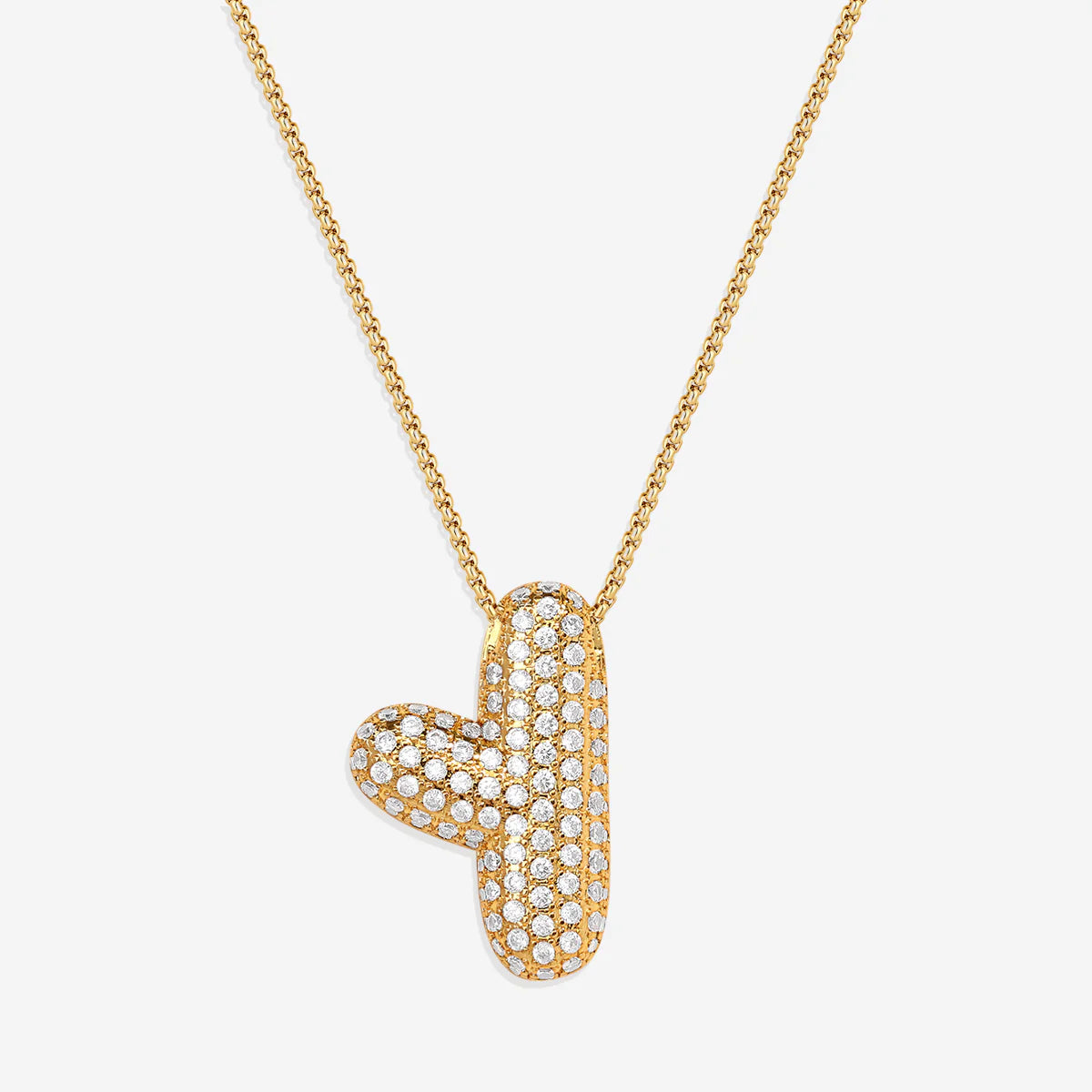 Pavé-Bubble-Initialen-Kette